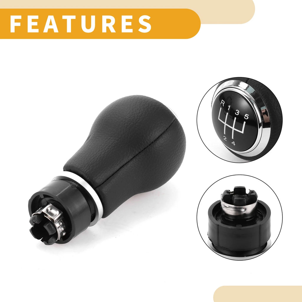 5 Speed Manual Gear Shift Knob for Audi A3 8P (2003–2013) Plastic Faux Leather