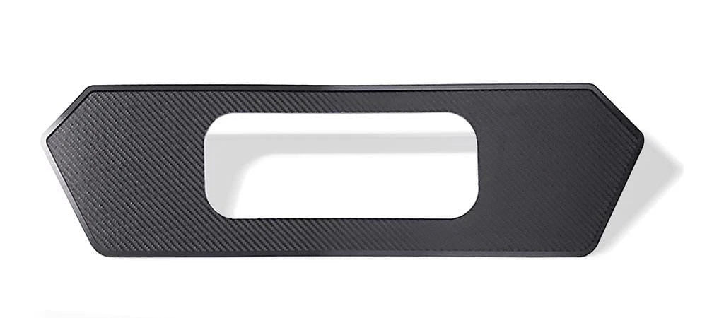 Carbon Fiber Rear License Back Plate w/Black Brushed trim for 20-21 Corvette C8