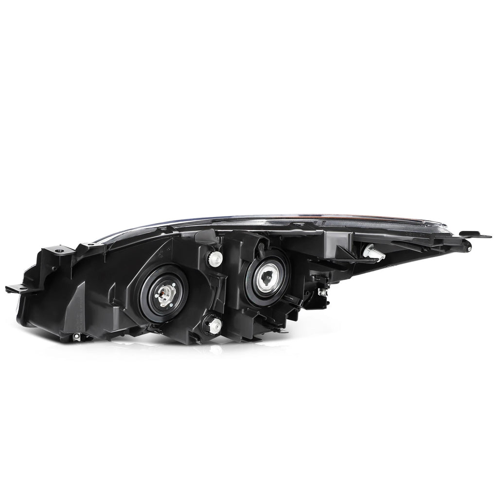 Set of 2 Black Housing Clear Lens Headlights for Mazda 3 (2010–2013)