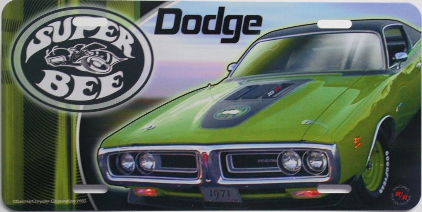 Super Bee Wing License Plate Decal for Mopar (1968–1970)