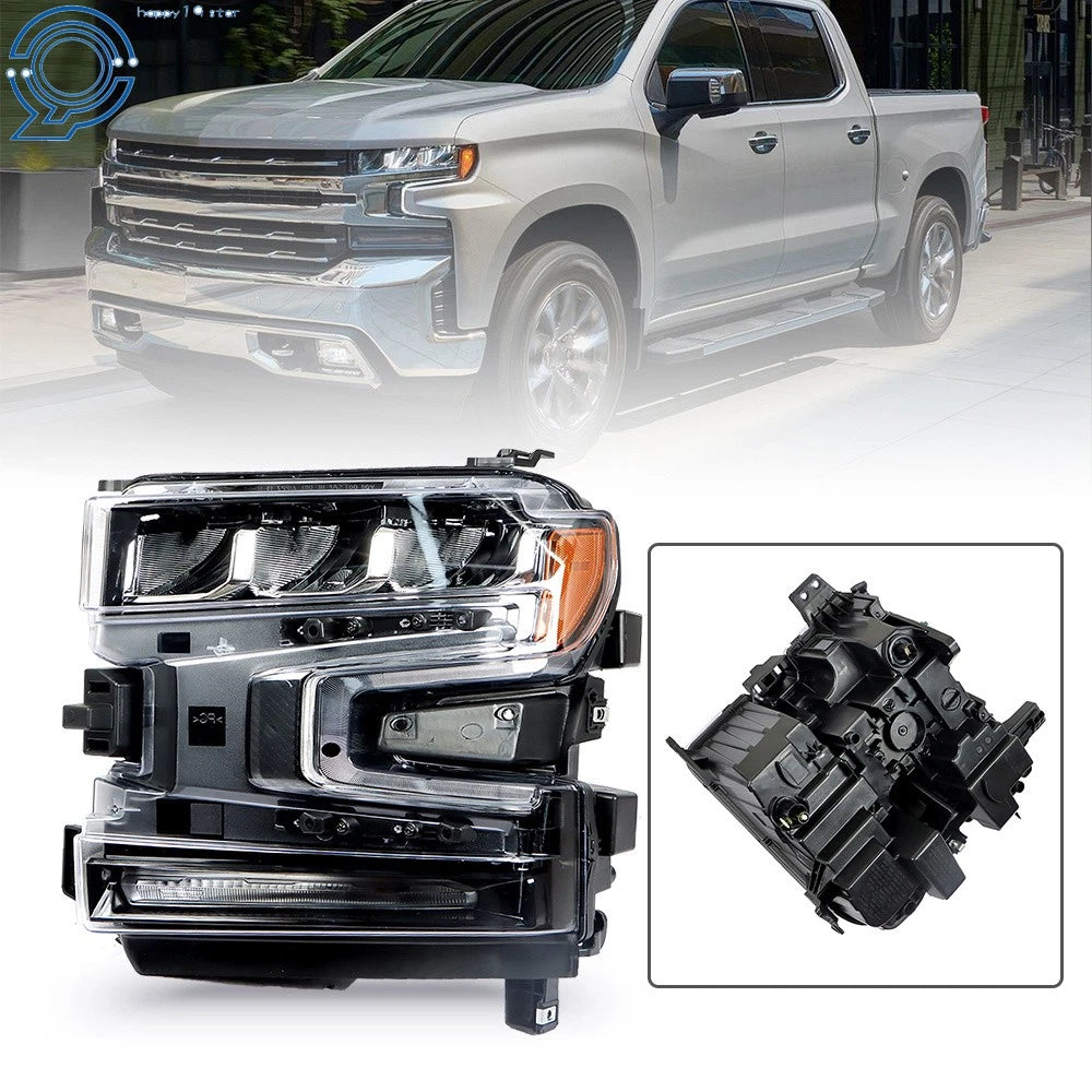 LED Headlight for Silverado 1500 (2019–2020) Black Housing Clear Driver Side