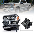 LED Headlight for Silverado 1500 (2019–2020) Black Housing Clear Driver Side