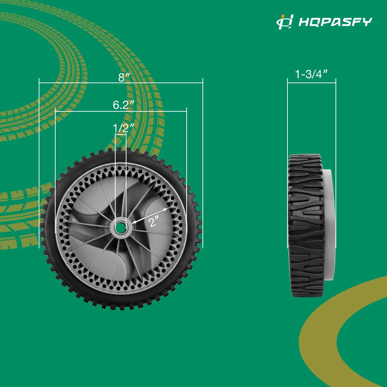 Set of 2 Lawn Mower Wheels for Craftsman (583719501, 194231X427, 917376080)