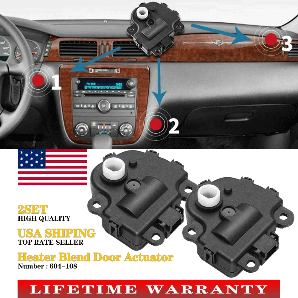 Pair Heater Air Blend Door Actuator for Chevrolet Impala (2000–2016)