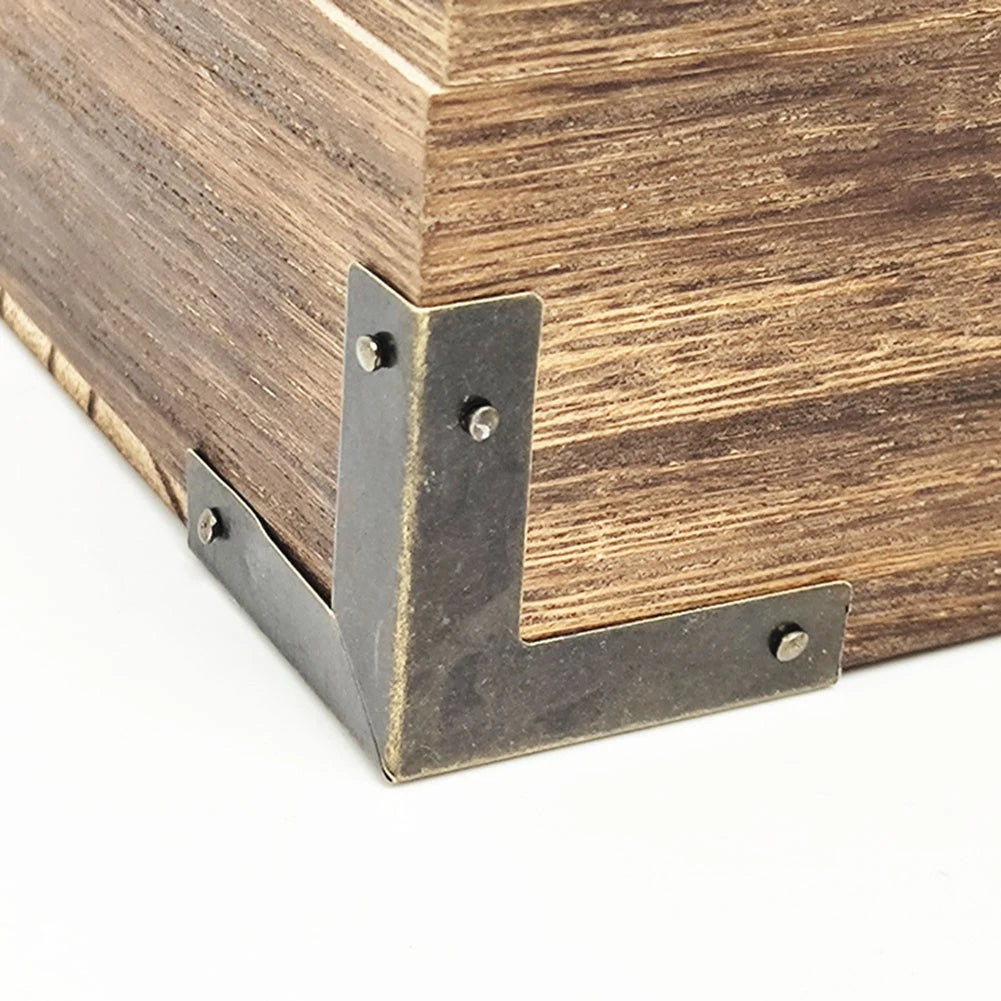 10PCS Corner Guards for Wooden Boxes Antique Bronze with Screws