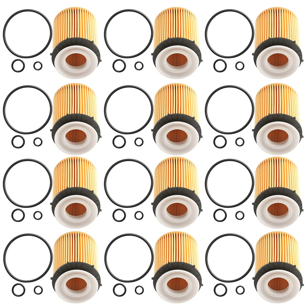 Set of 12 Oil Filters for Mercedes-Benz GLC300 (2016–2023)