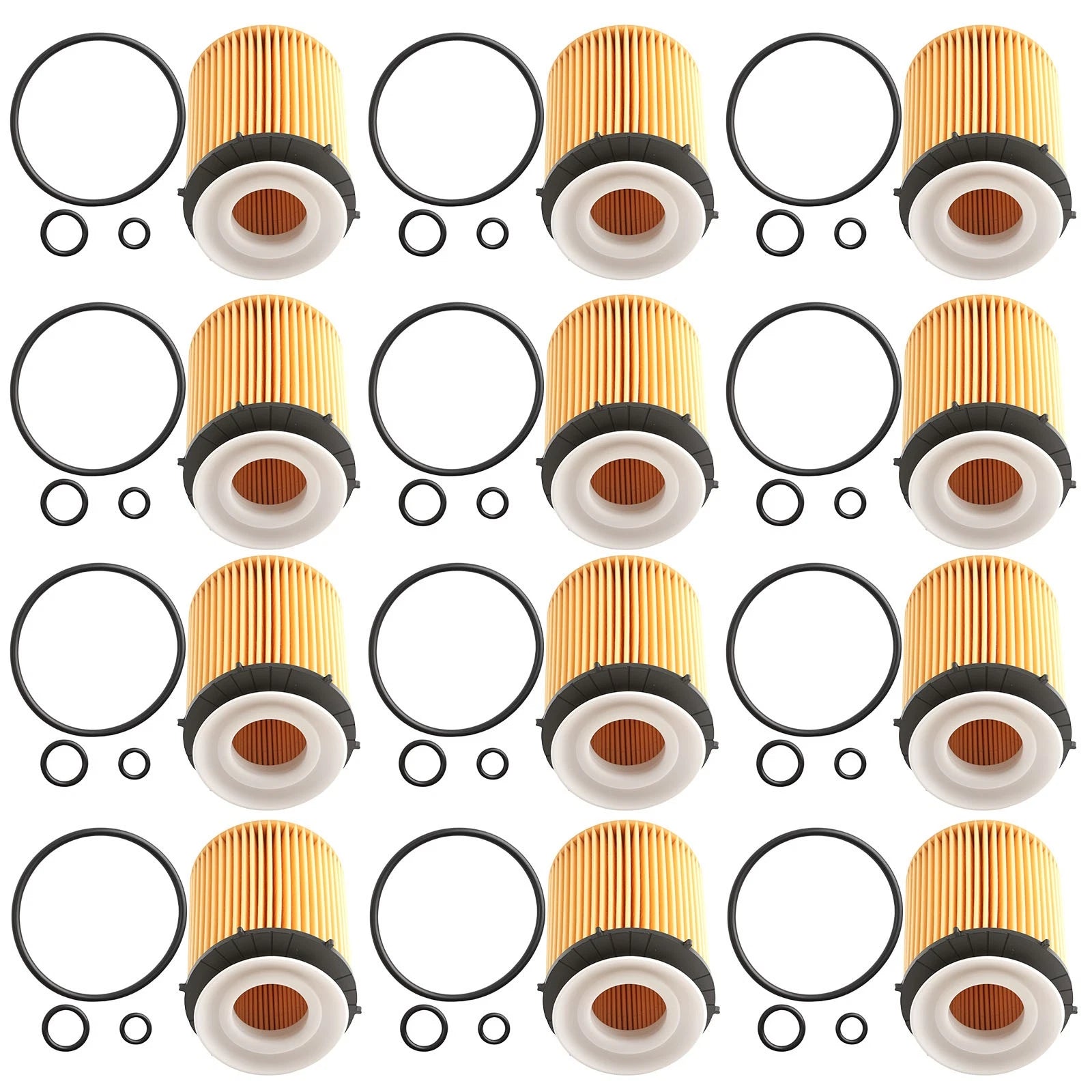 Set of 12 Oil Filters for Mercedes-Benz GLC300 (2016–2023)
