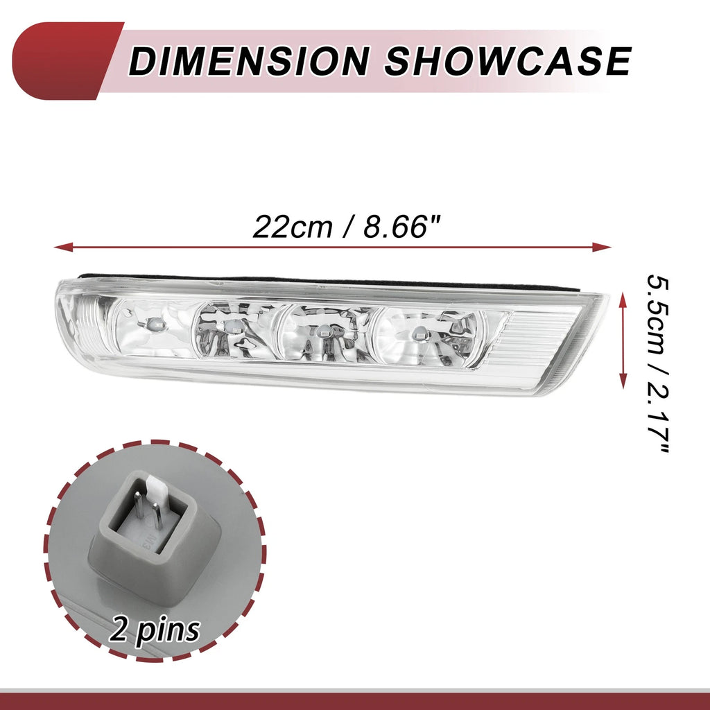 Mirror Turn Signal Light for Hyundai Santa Fe (2013–2018) No. 876233J000 Right Gray Clear
