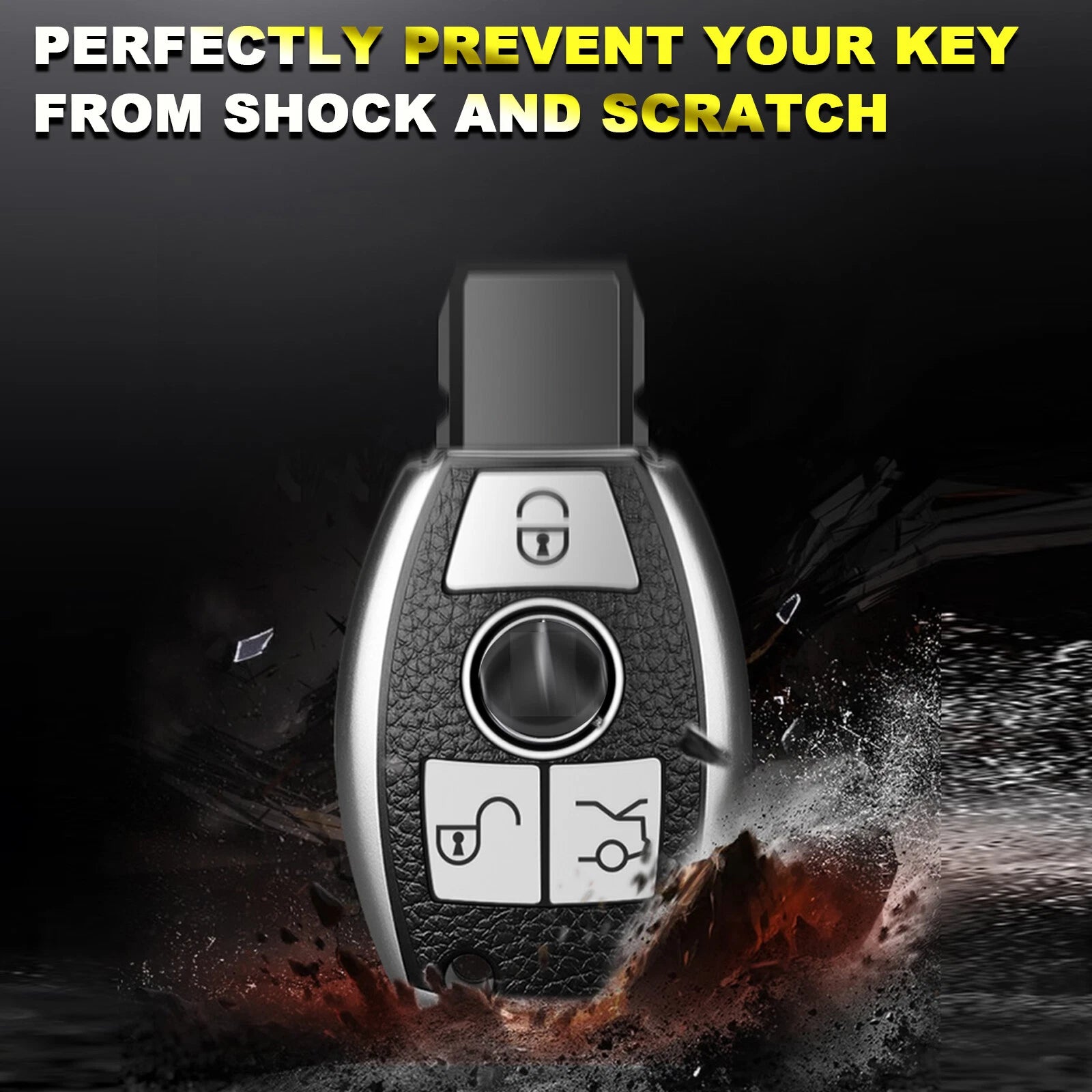 Soft TPU Remote Key Fob Shell for Mercedes-Benz C-Class (2014-2019)