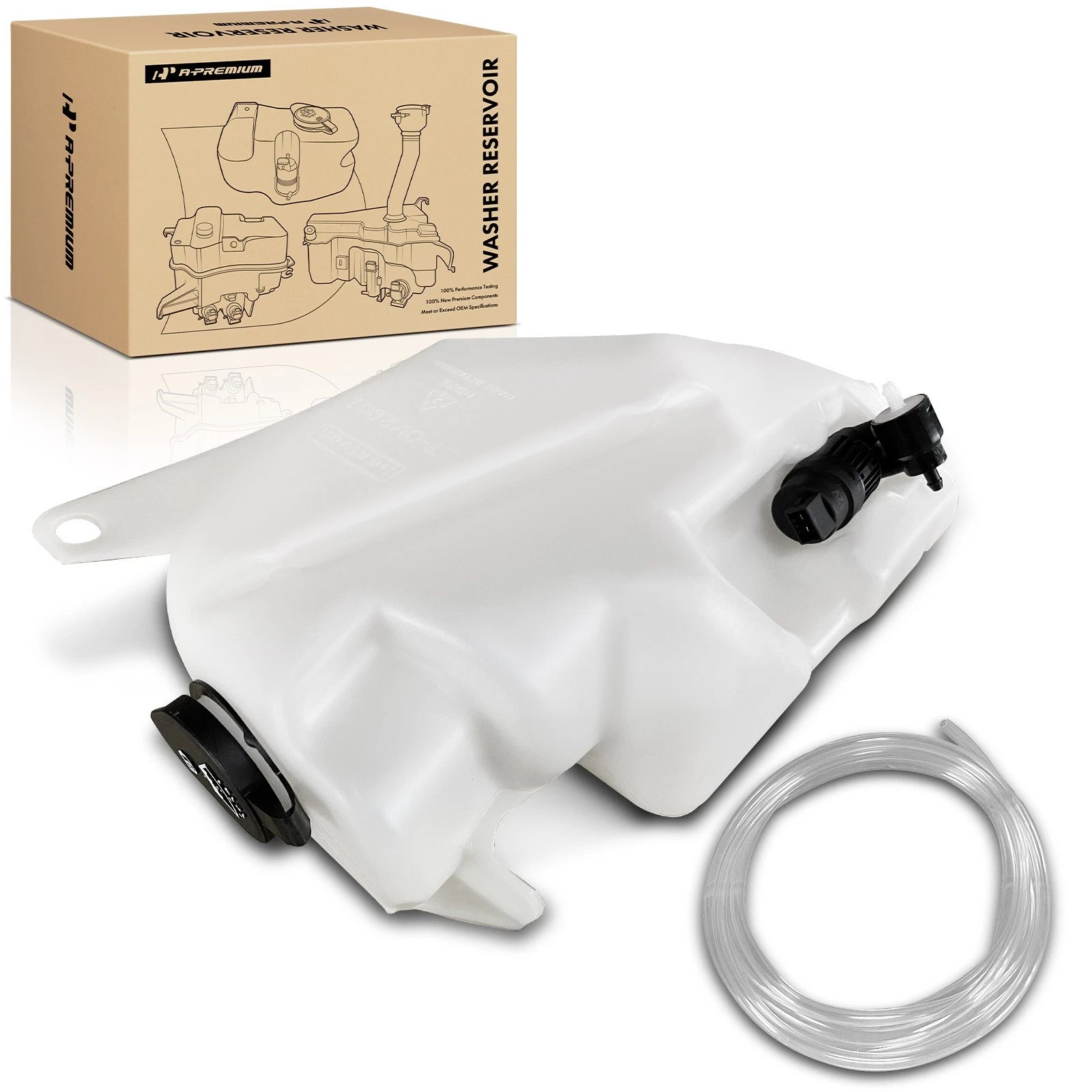 Windshield Washer Reservoir w/ Cap & Pump for Chevy Equinox (2005–2006)
