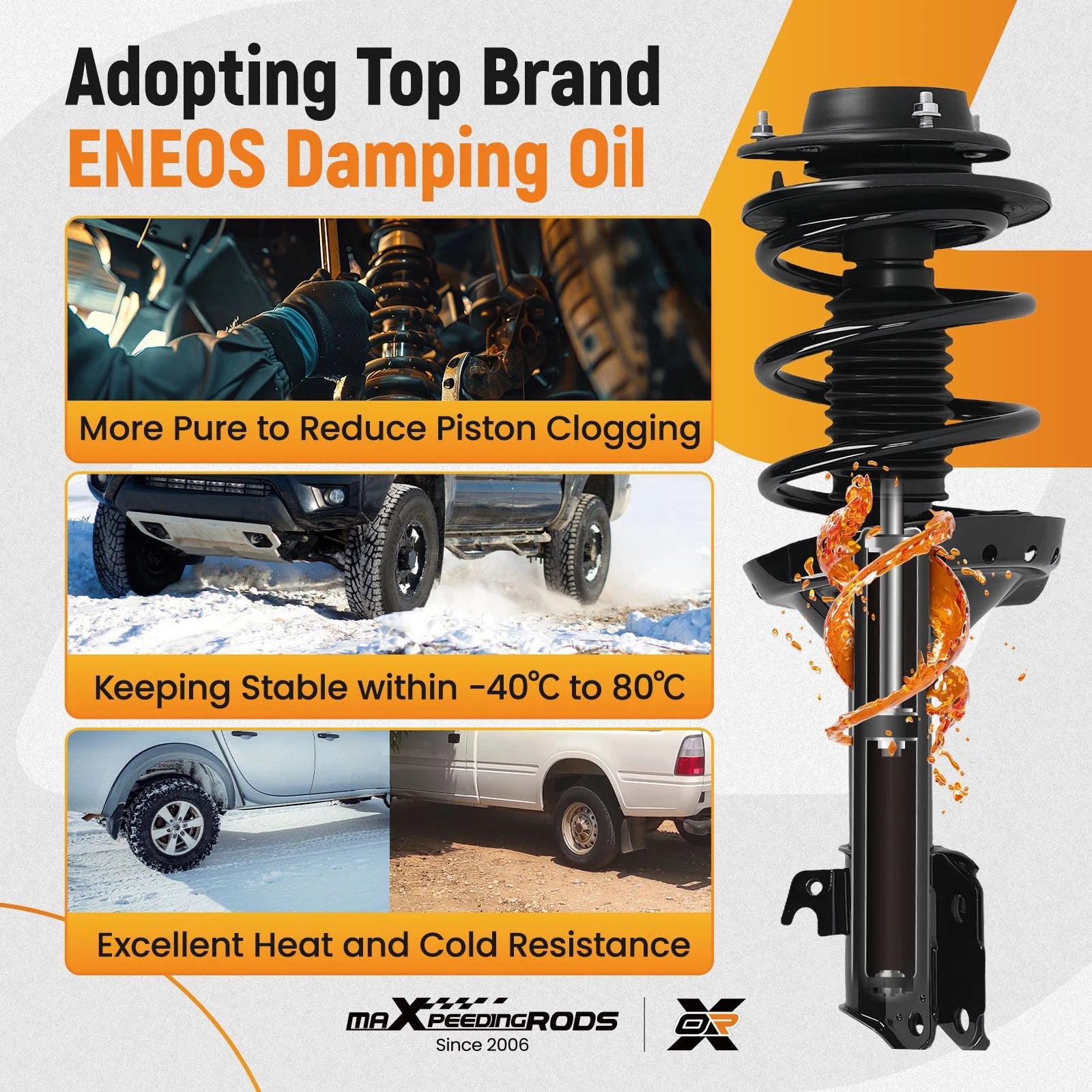Set of 4 Struts with Coil Spring Assembly for 2005-2009 Subaru Legacy