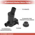 Windshield Washer Pump w/ Grommet for Mitsubishi (No.MN182397)