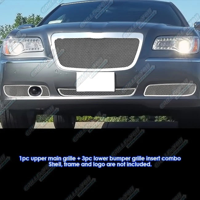 Stainless Steel Mesh Grill Combo for Chrysler 300/300C (2011-2012)