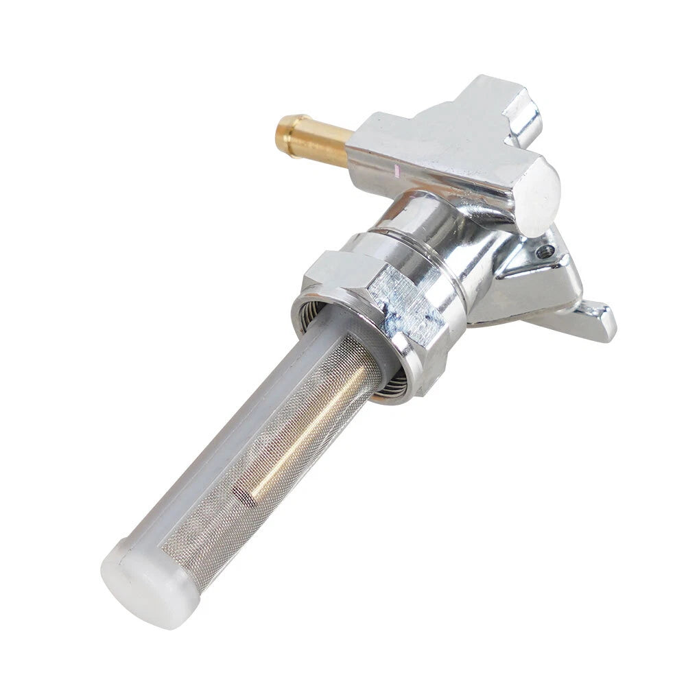 High Flow 90 Degree Chrome Gas Petcock for Harley Gas Tanks (OE 62163-75)