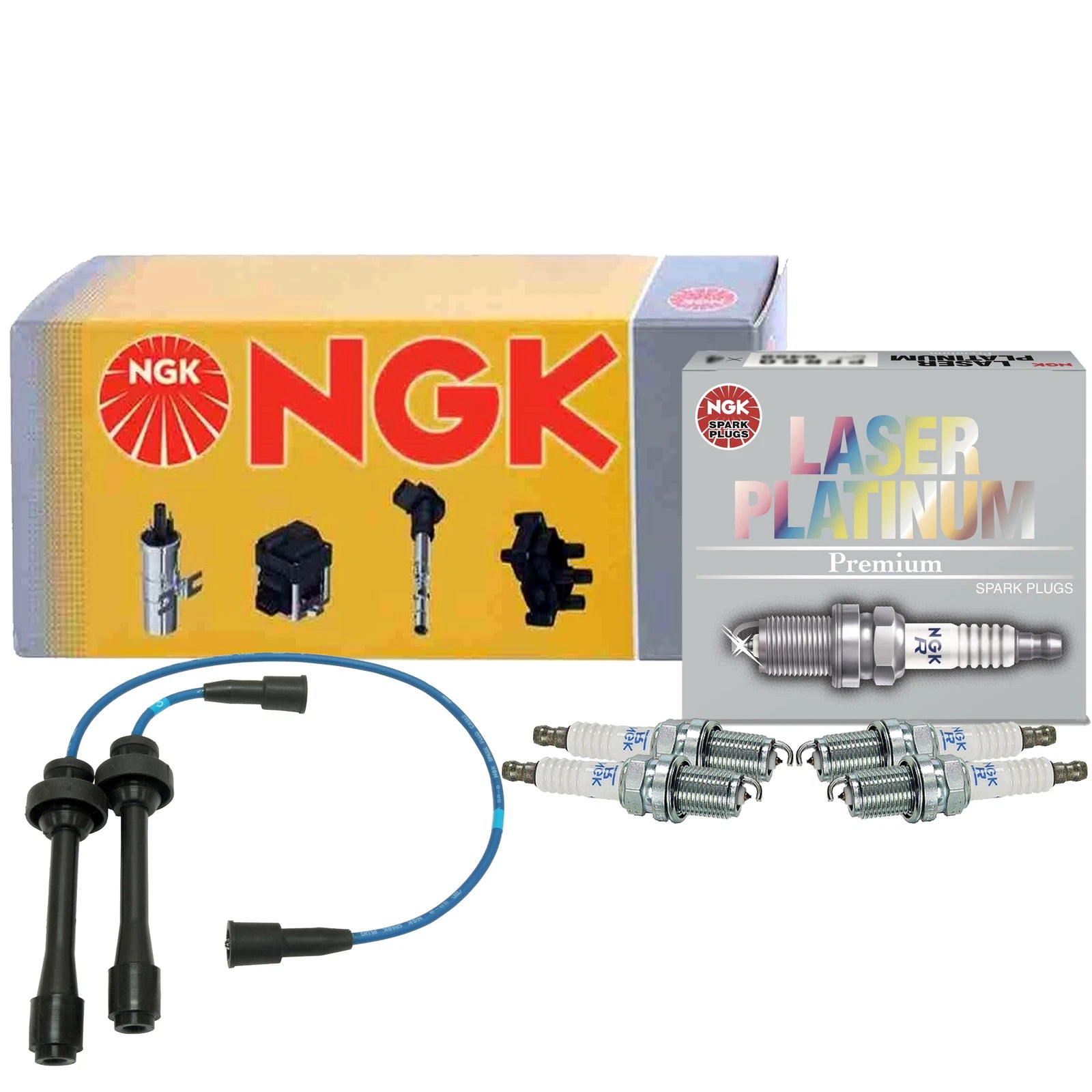 Set of 4 NGK Laser Platinum Spark Plugs for Mazda Protege5 (2001–2003)