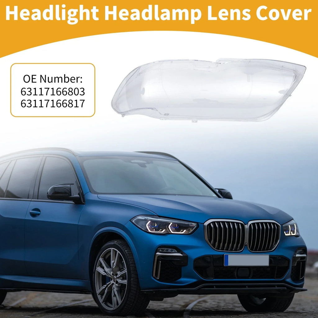 1 Pc Front Left Headlight Lens Cover for BMW X5 (2004-2006) Clear