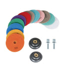 14 Pack 4 Inch Diamond Polishing Pads Kit with 2 Backer Pads for Universal Use
