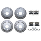 Front Rear Brake Kit with Drilled Rotors & TRW Pro Ceramic Pads for Silverado Sierra 1500 (2014–2019)