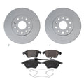 Set of 4 Hella Front Rotors & TRW Pro Low-Met Disc Brake Pads for A3 Golf Jetta Rabbit