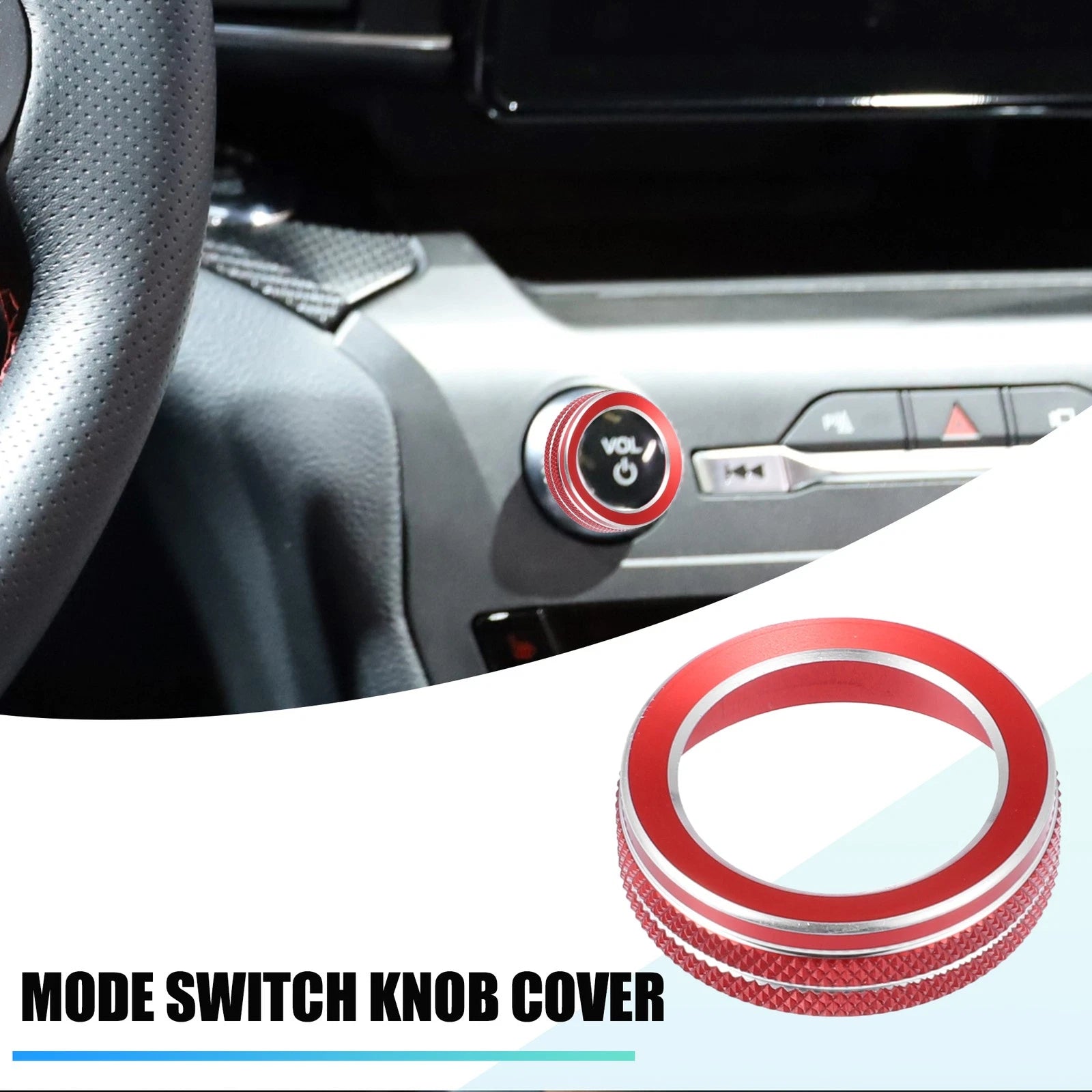 Set of 2 Headlight Switch Knob Covers Trim Aluminum Alloy for Ford Explorer (2020–2022) Red