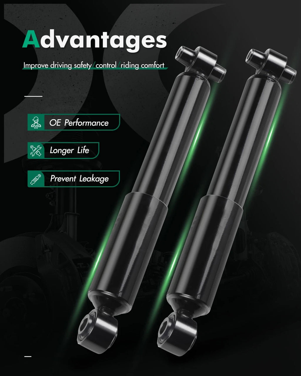 Rear Pair Shocks Struts for Mazda MPV (2000–2006) RWD 37244