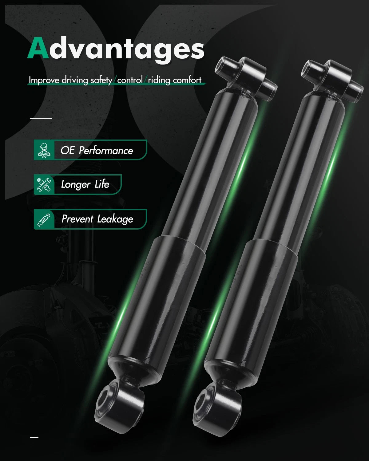 Rear Pair Shocks Struts for Mazda MPV (2000–2006) RWD 37244