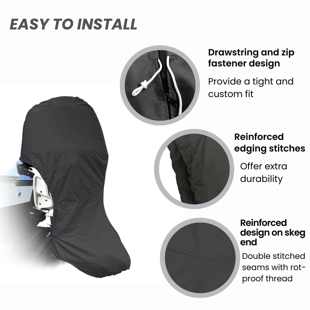 Heavy Duty Waterproof Outboard Motor Engine Cover for Boat (Trailerable)