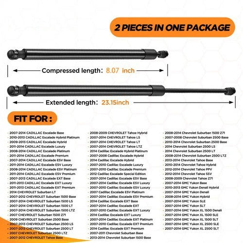 2X Rear Hatch Liftgate Strut Shock for Chevy GMC Cadillac (2007-2014)