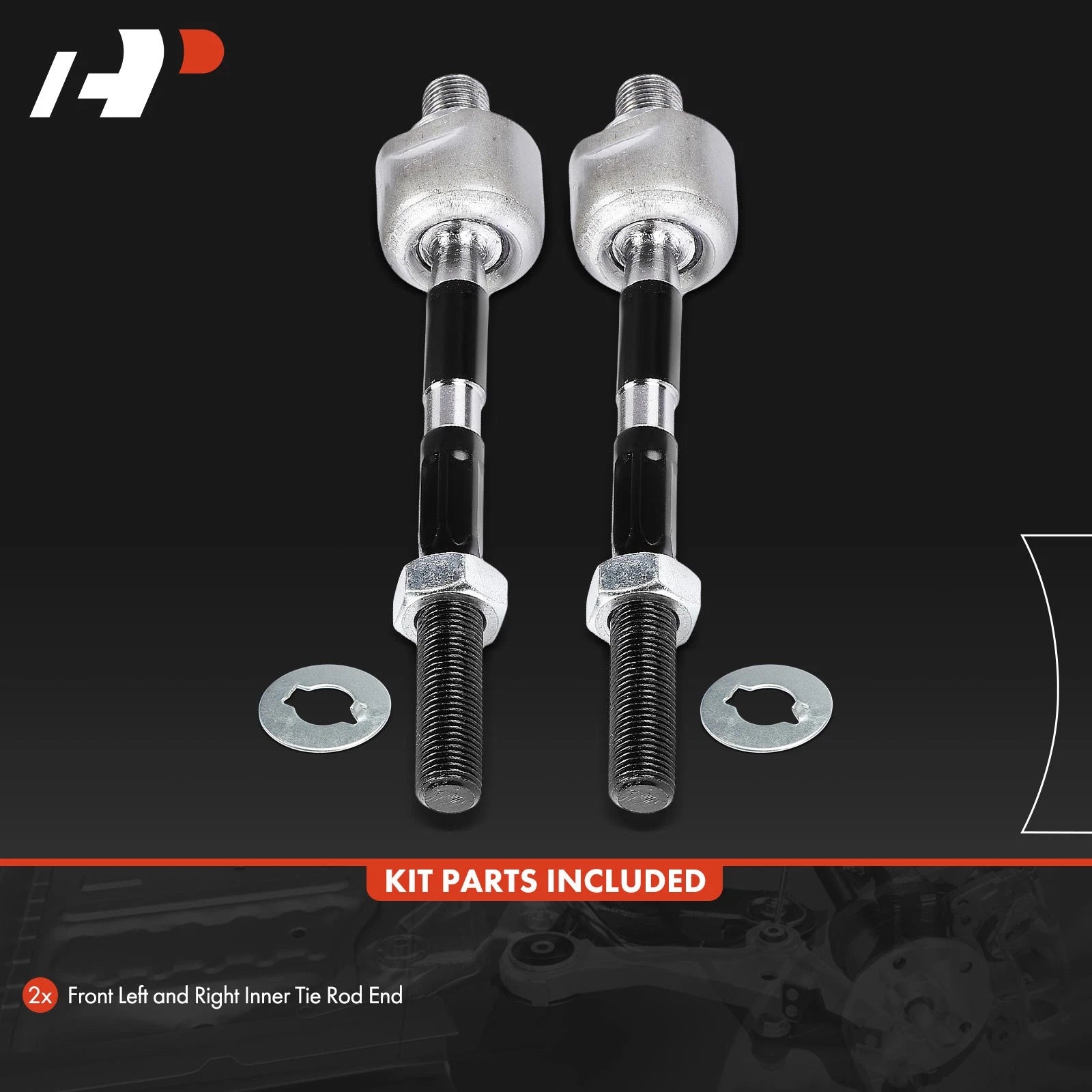 2X Front Inner Side Tie Rod End with Gasket for Kia Rio Rio5 (2006–2011)