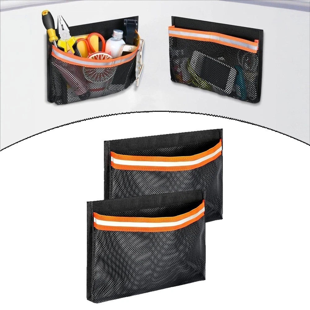 2X Black Storage Bag for Boat RV Car with Reflective Strips