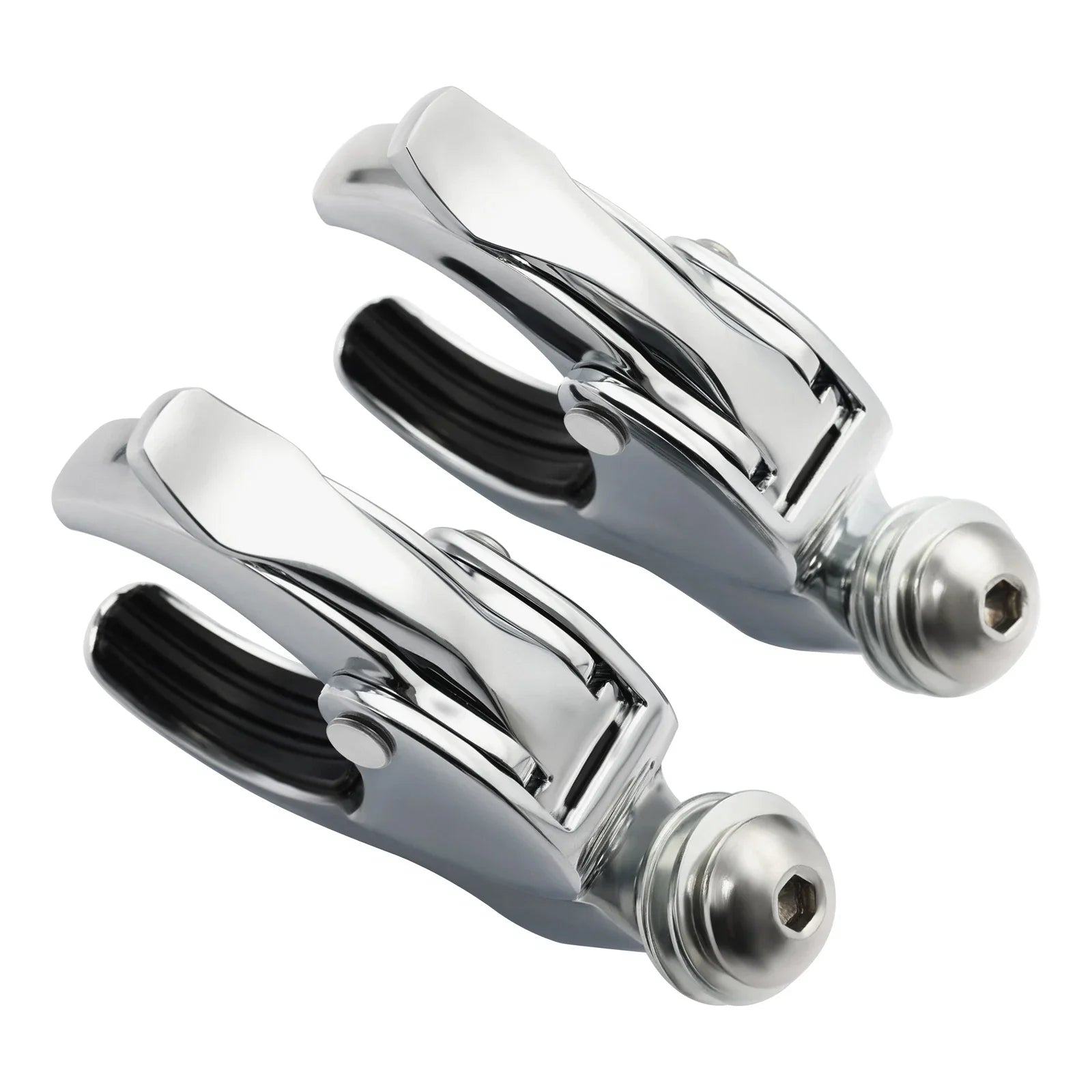 4 x 49mm Windshield Clamps for Harley Fat Bob FXLR (2018-2025) Chrome