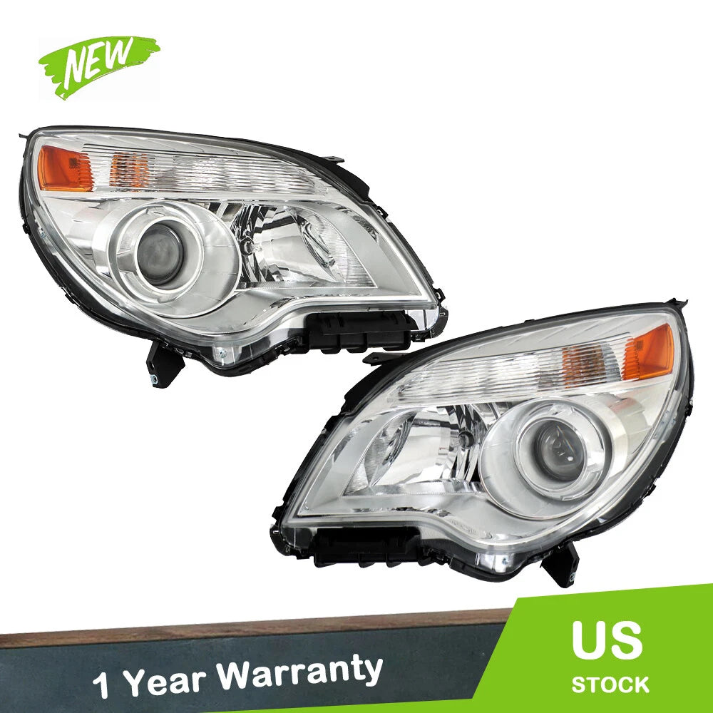 Set of 2 Clear Headlights for Chevy Equinox (2011–2015)