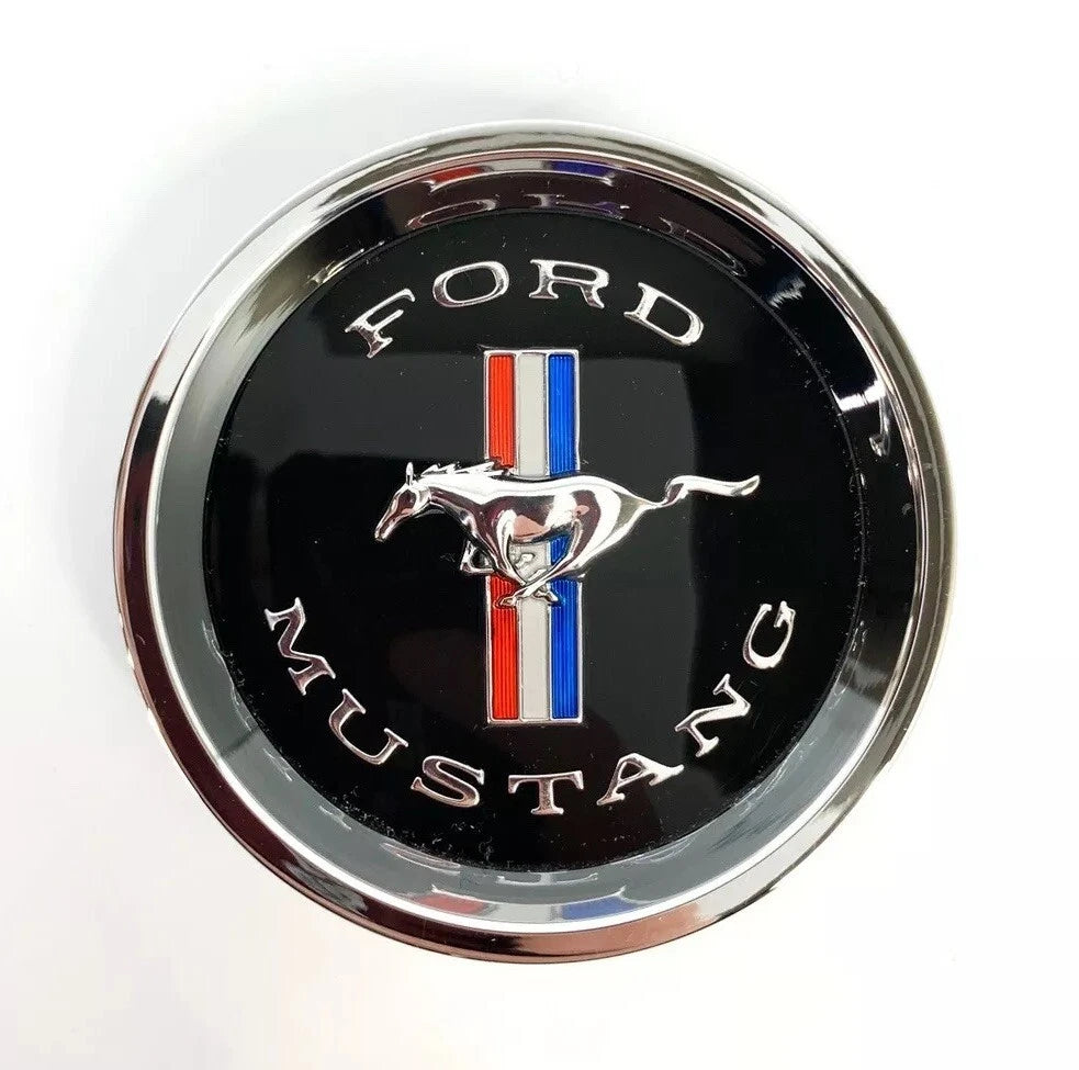 Black Center Cap for 1964–1966 Ford Mustang Tri-Bar Pony Styled Steel Hubcap