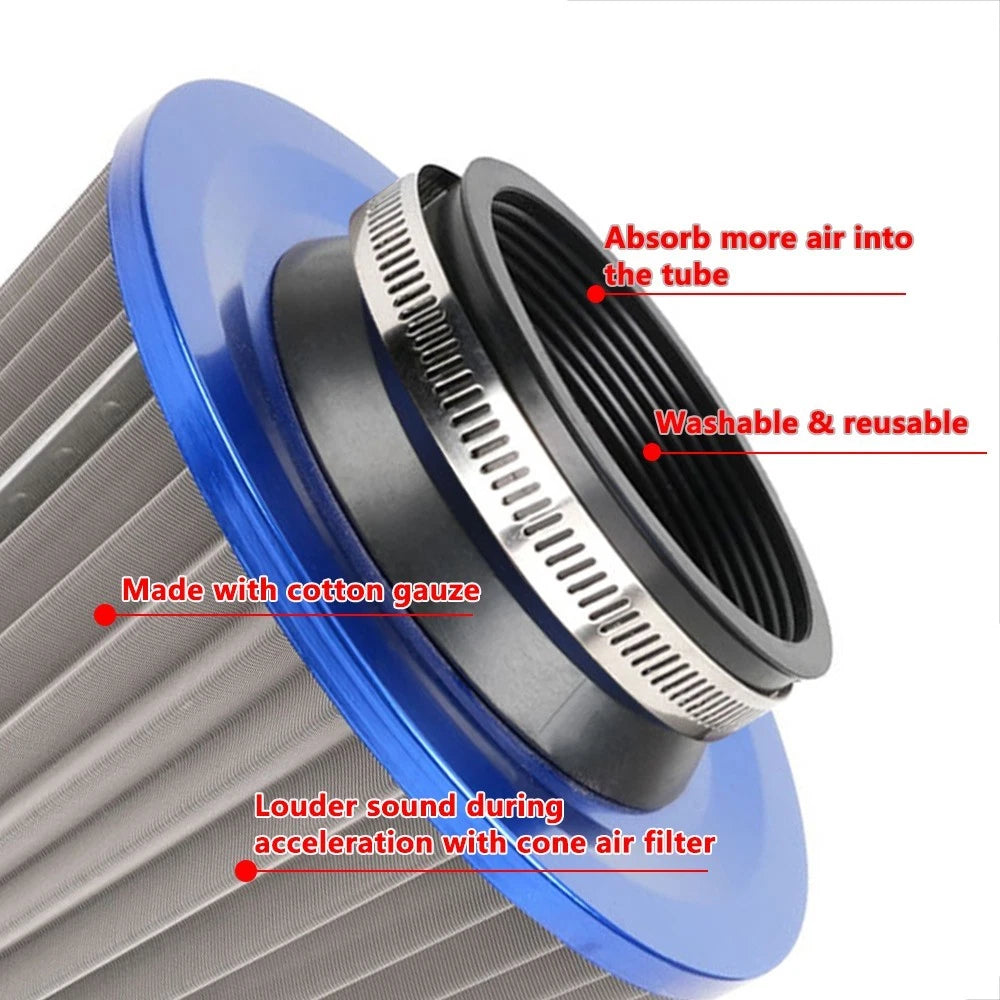 3" 76mm Reusable Stainless Steel Air Filter for Cold Air Intake