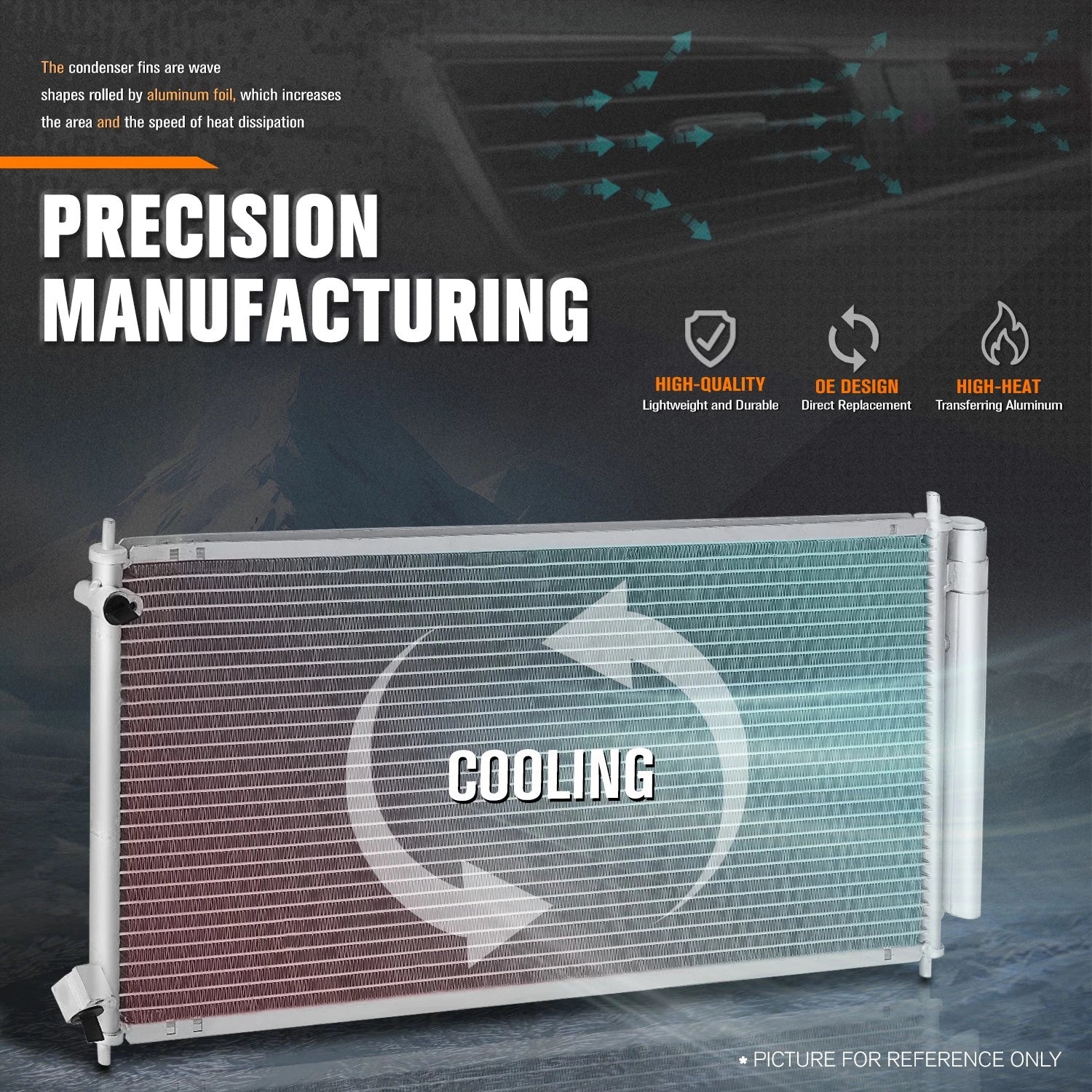 A/C Condenser for Honda Fit (2007–2008) - Aluminum Core Replacement