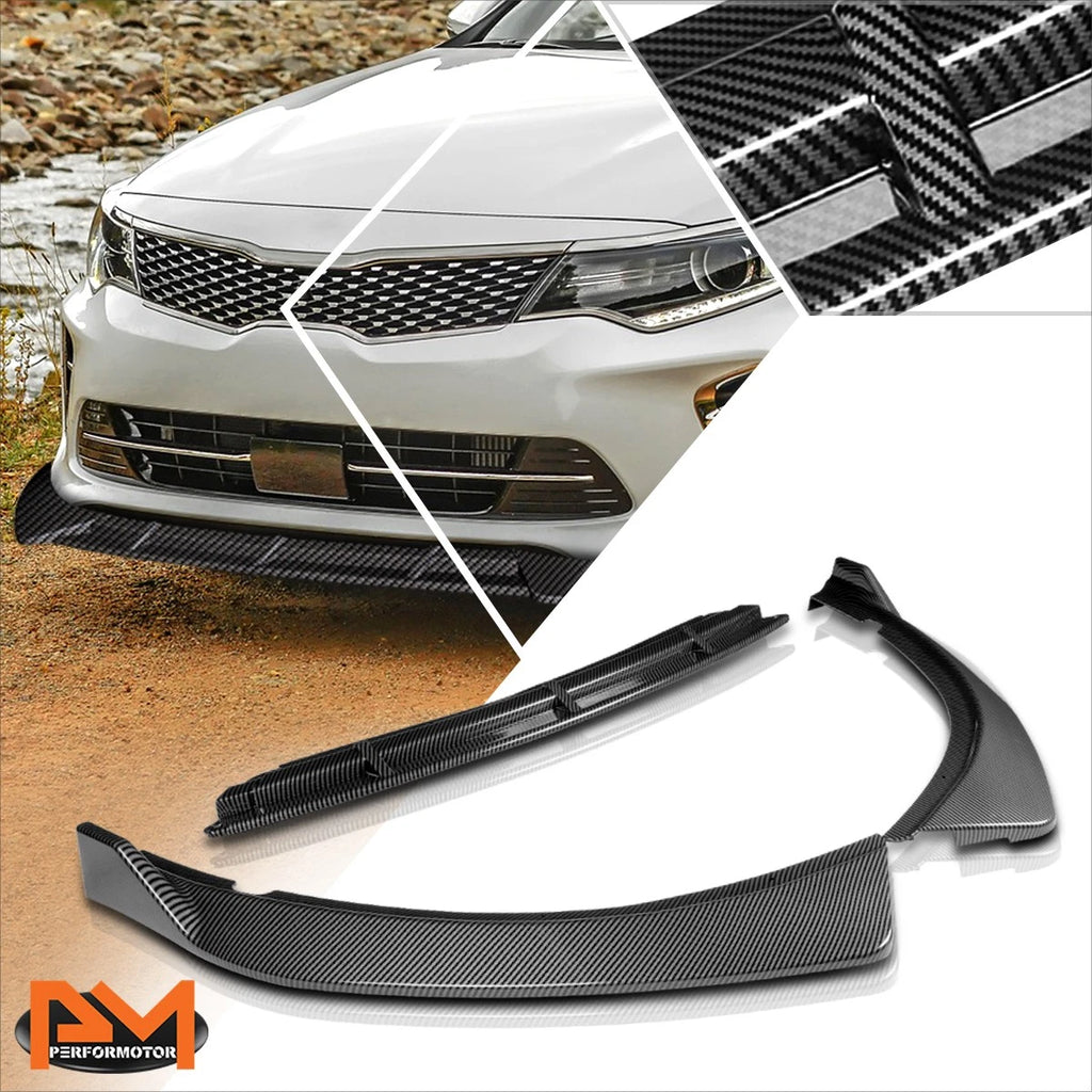 Carbon Look Front Bumper Lip for Kia Optima (2016–2018) STP-Style