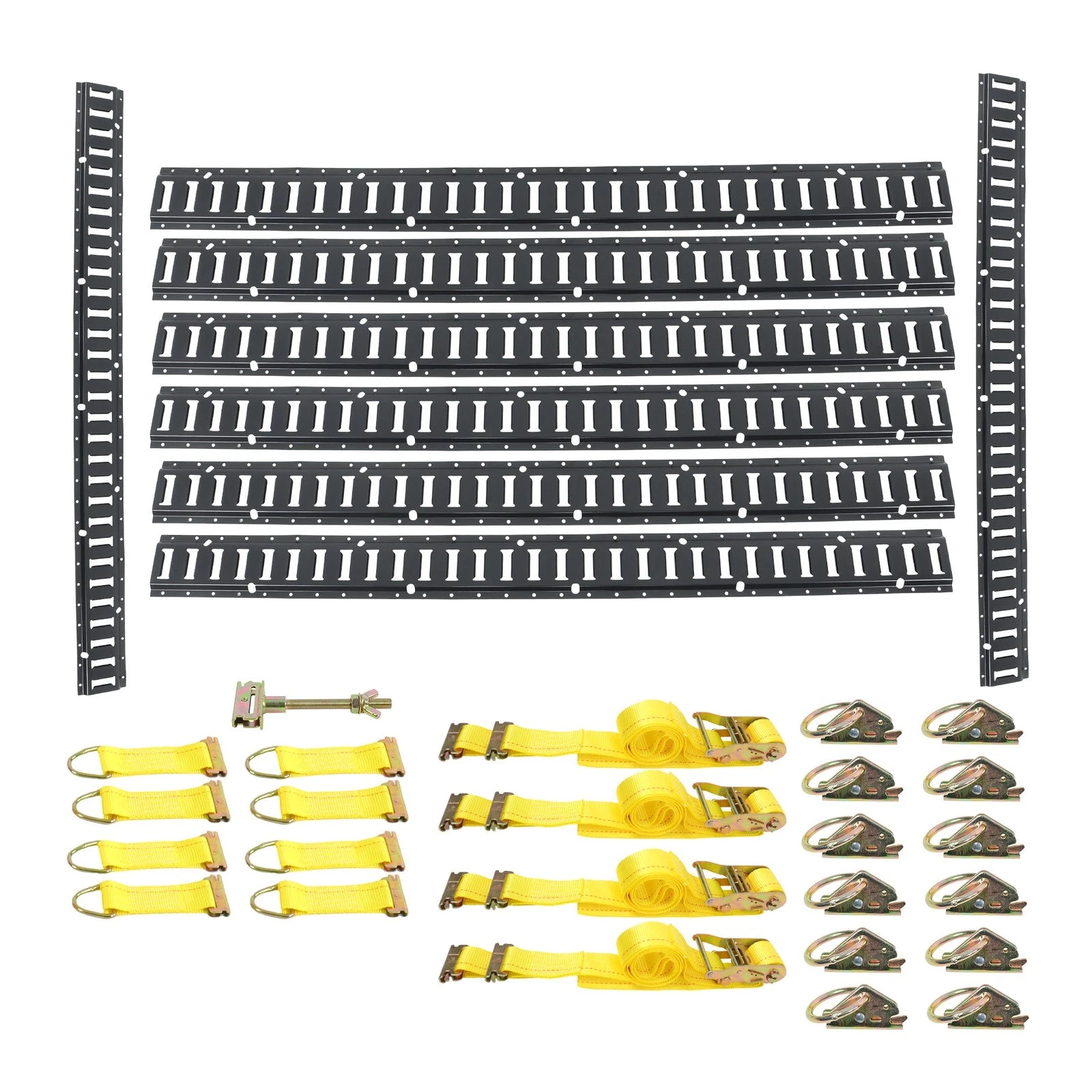Set of 4 Heavy Duty E-Track Tie Down Straps for Multiple Vehicles