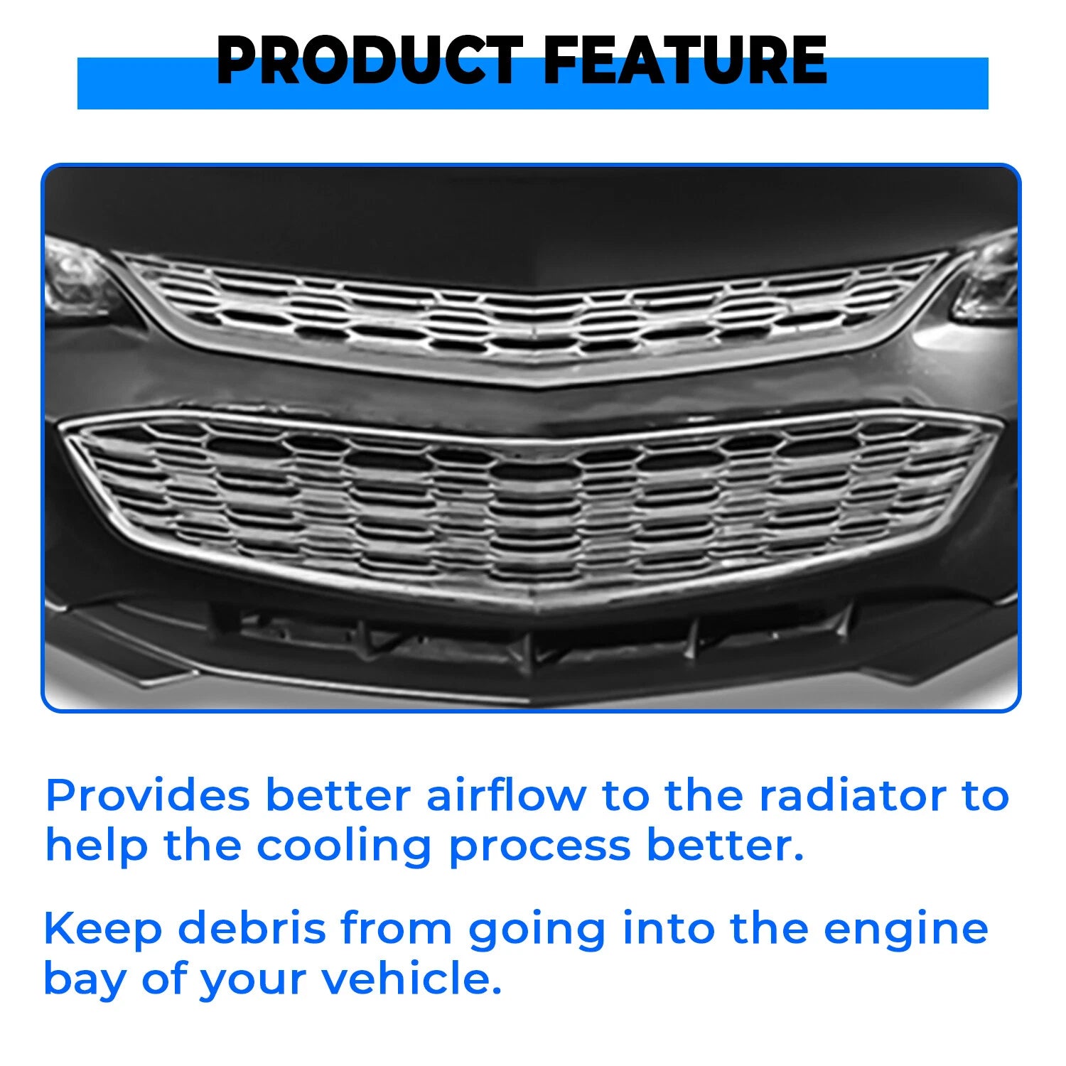 Chrome Snap On Grille Overlay for Chevy Malibu (2016–2018)