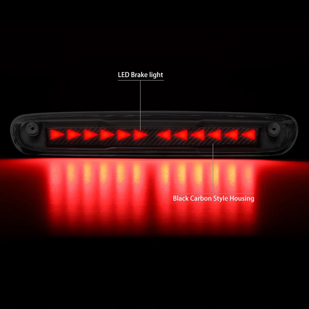 Chasing Triangle LED 3rd Brake Light Lamp for Silverado Sierra (2007–2014)