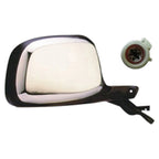 Replacement Black Chrome Passenger Side Power Door Mirror w/o Turn Signal