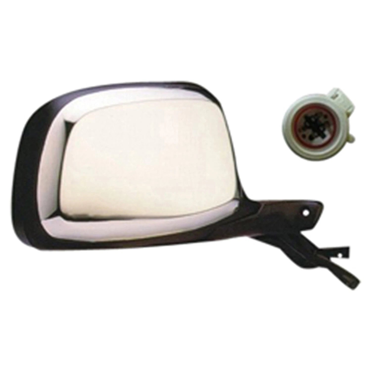 Replacement Black Chrome Passenger Side Power Door Mirror w/o Turn Signal