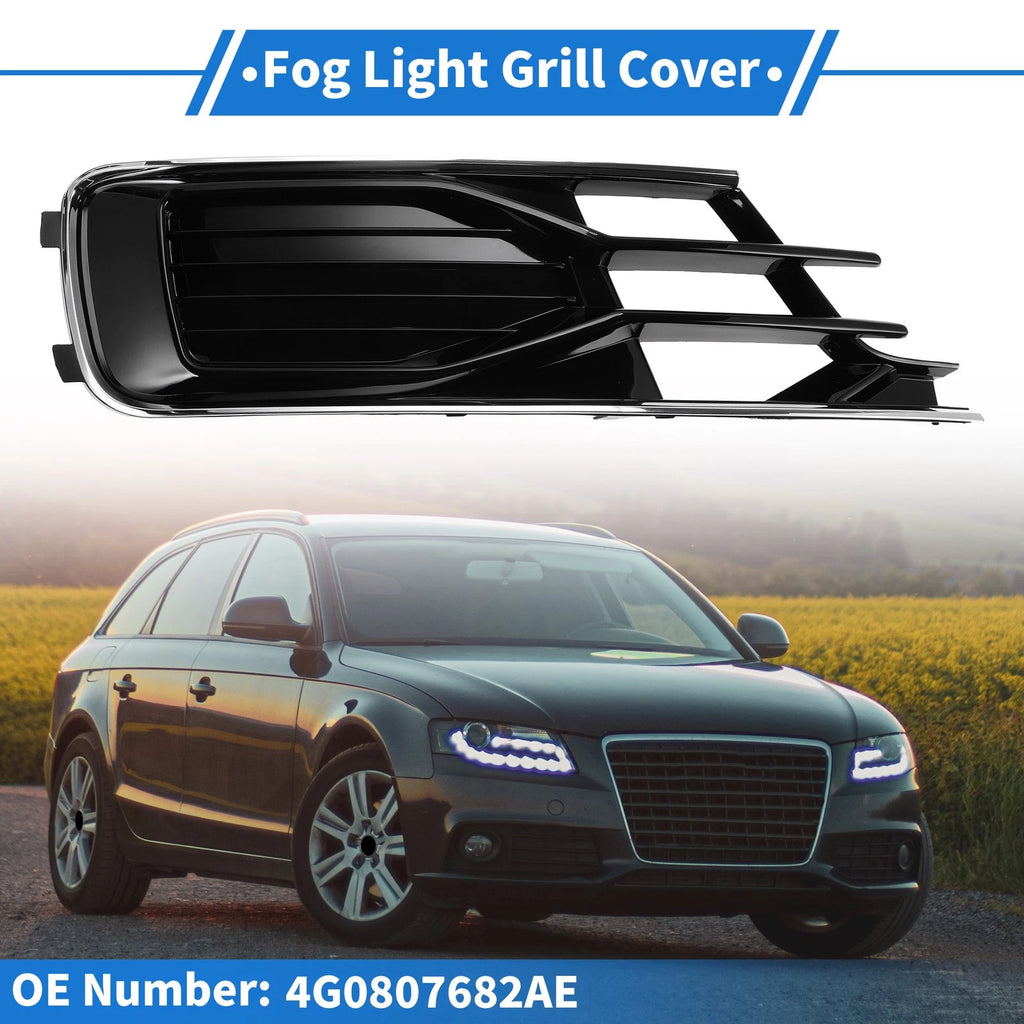 1 Pc Fog Light Grill for Audi A6 (2016–2018) No. 4G0807682AE Black