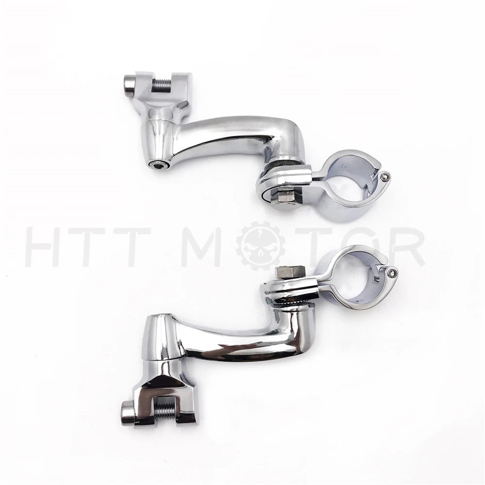 1 1/4" Angled Highway Engine Guard Bar Foot Peg Mount Kit for Harley