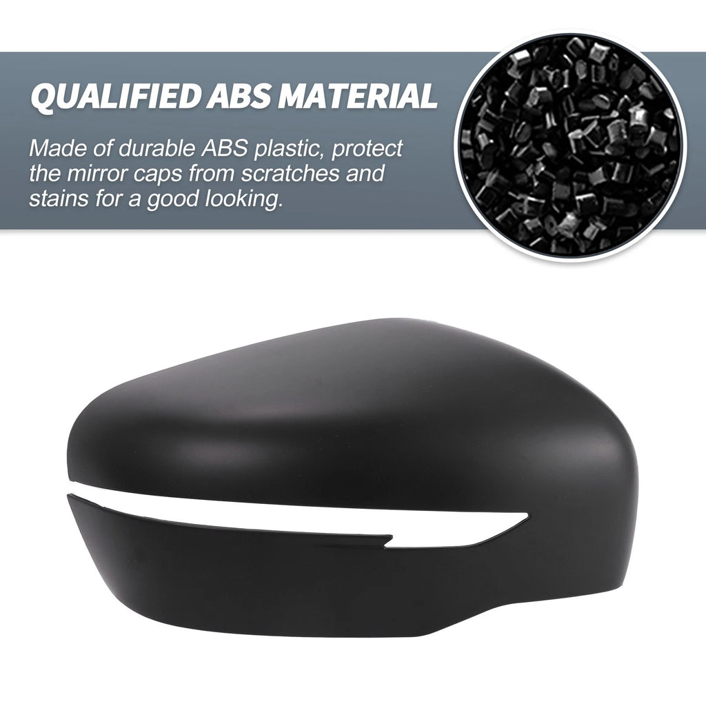 Pair Rearview Mirror Cover Overlay Matte Black for Nissan Navara NP300 (2015–2018)