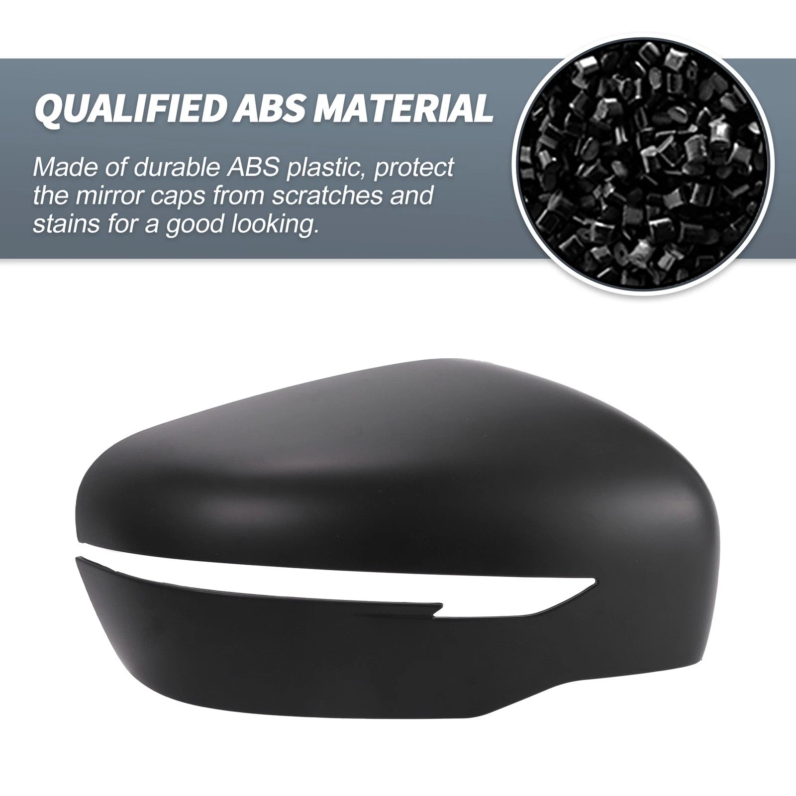 Pair Rearview Mirror Cover Overlay Matte Black for Nissan Navara NP300 (2015–2018)