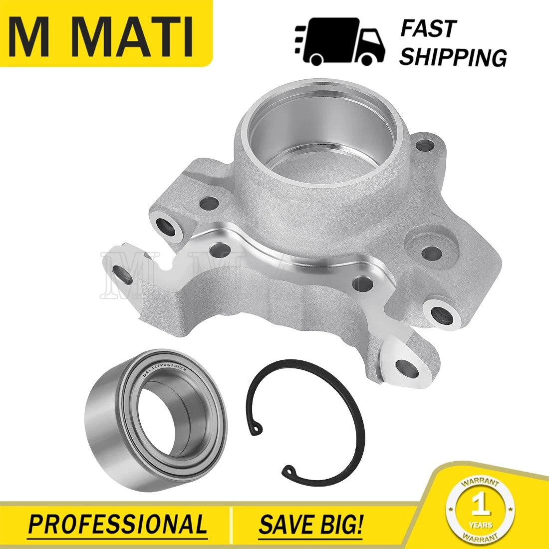 Left Wheel Bearing Carrier & Bearing Ring for Polaris RZR XP 4 Turbo (2017–2021)