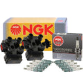 Set of 2 NGK DIS Ignition Coils & 8 V-Power Spark Plugs for Ford Crown Victoria (1992–2011)