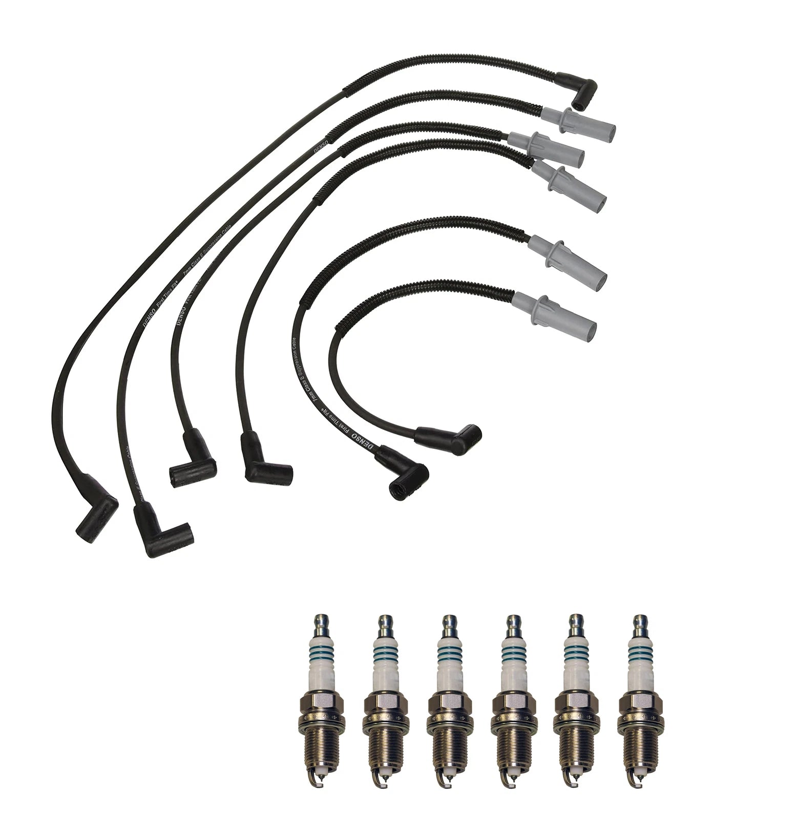 Denso Wire Set & 6 Iridium Power Spark Plugs for Dodge 3.9 V6 (1990–2003)