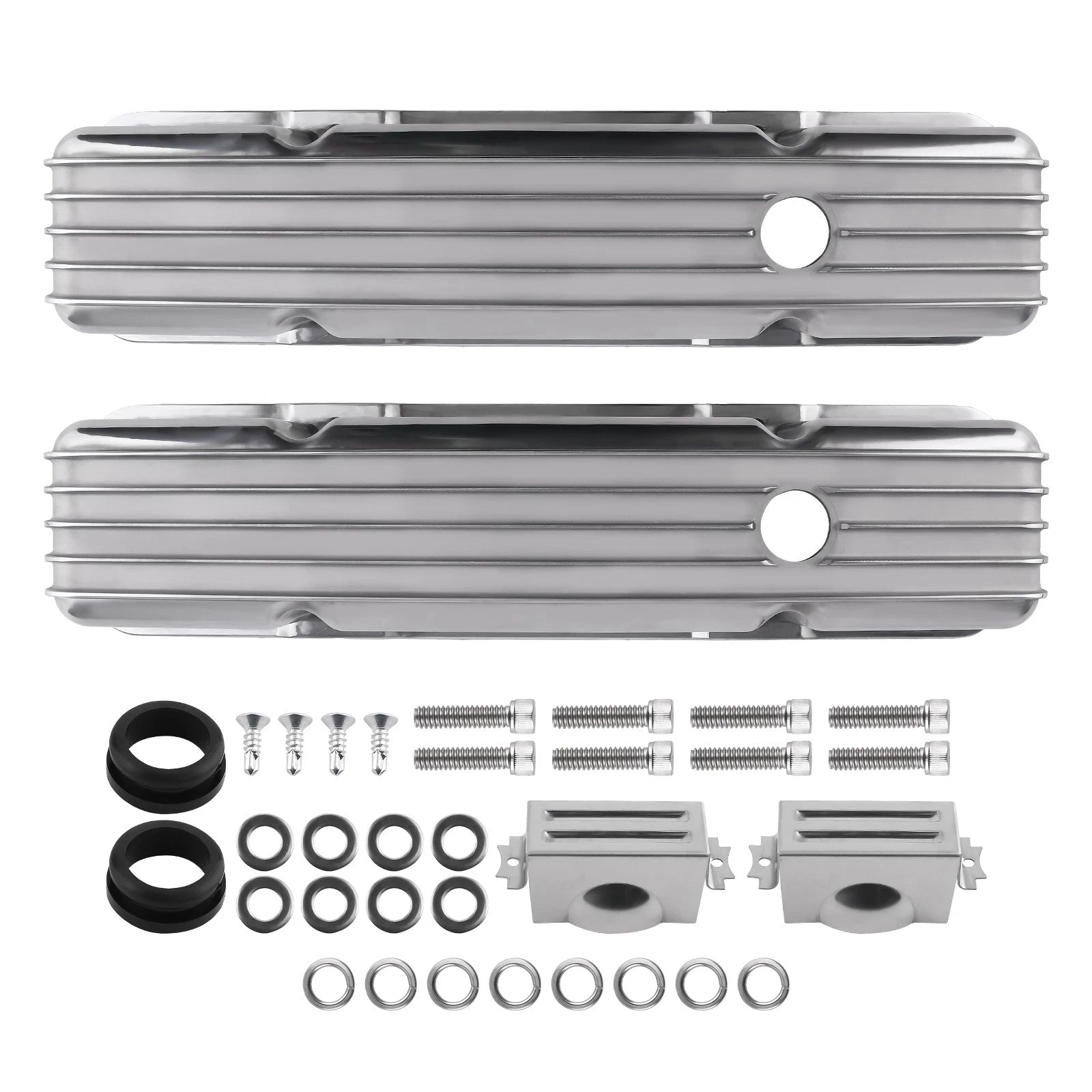 Fabricated Aluminum Valve Covers Mounting Hardware for Small Block 302, 305, 327