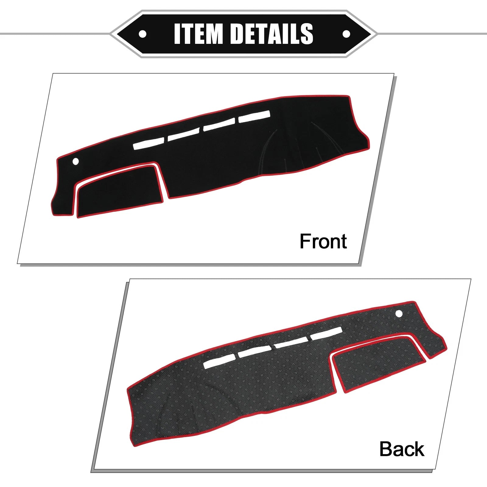 Dashboard Cover Mat for Toyota Hiace Wide Edition  Black Red